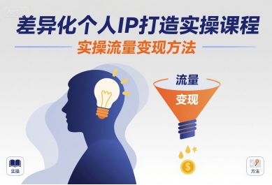差异化个人IP打造实操课程，实操流量变现方法-第一资源库