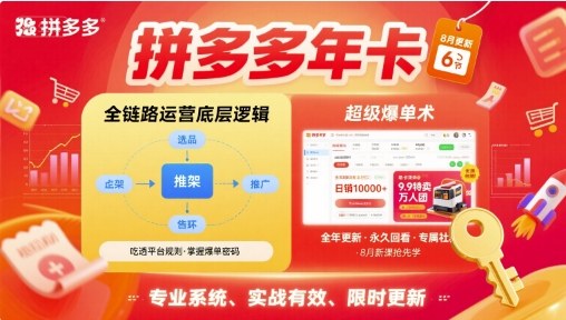 拼多多年卡【8月更新6节】拼多多全链路运营底层逻辑，超级爆单术-第一资源库